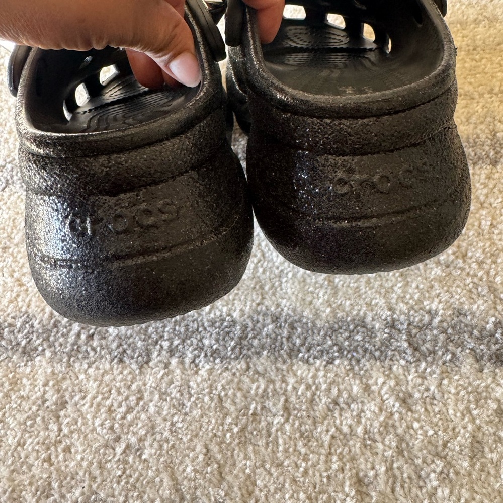 CROCS Black Slippers with Silver Studs - Picture 3 of 11